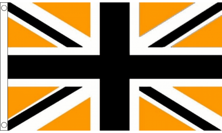 Union Jack Black And Gold Flag (medium) - Mrflag