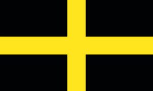 st david's day flag gold cross on black