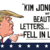 Donald Trump. Kim Jong Un love letter flag